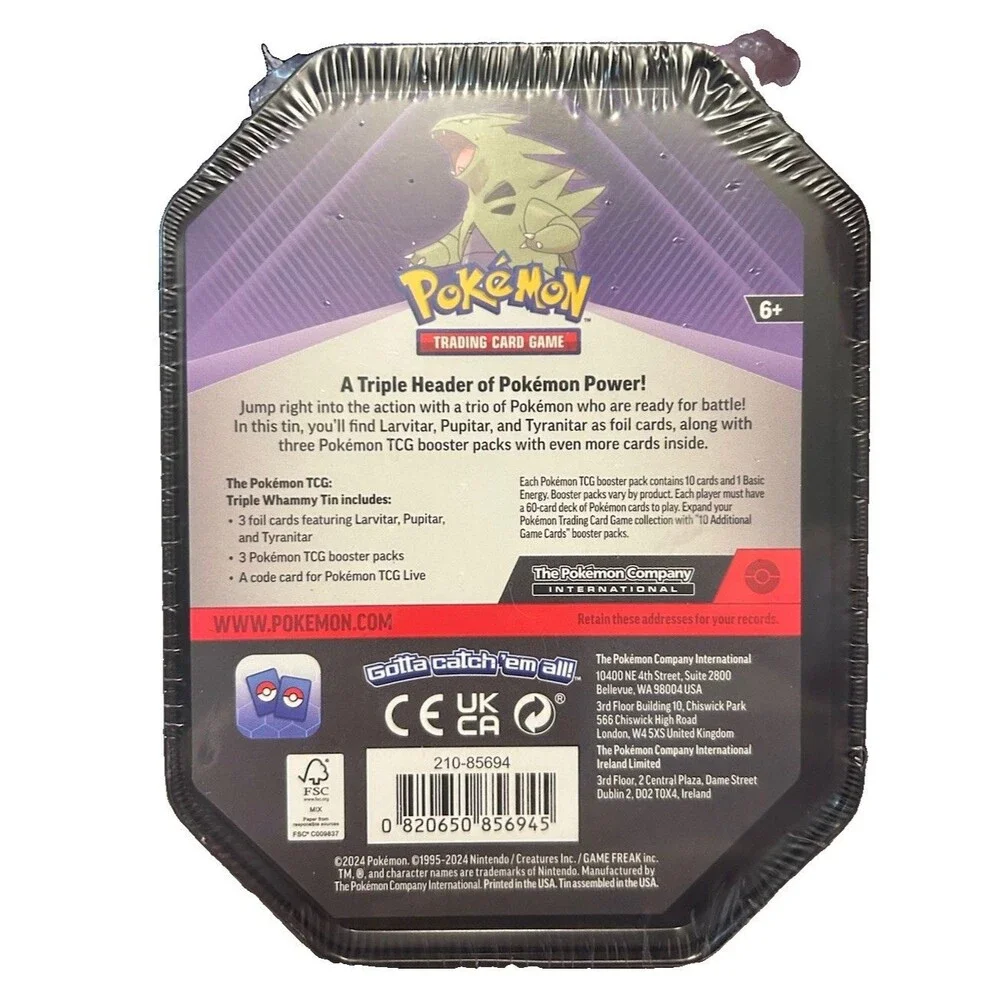 Tyranitar Triple Whammy Collectors Tin - Pokemon TCG - Factory Sealed New